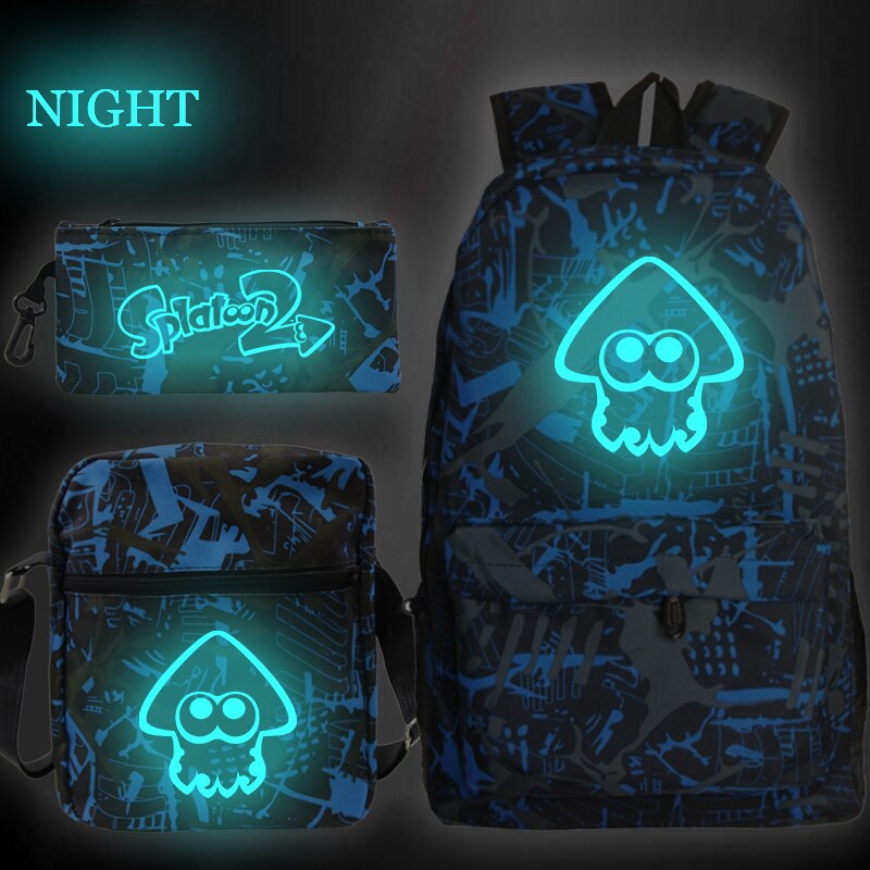Luminous Cute Splatoon Backpack 3pcs Set Students School Bag Boys Girls Back to School Bookbag bookbag - Splatoon Plush