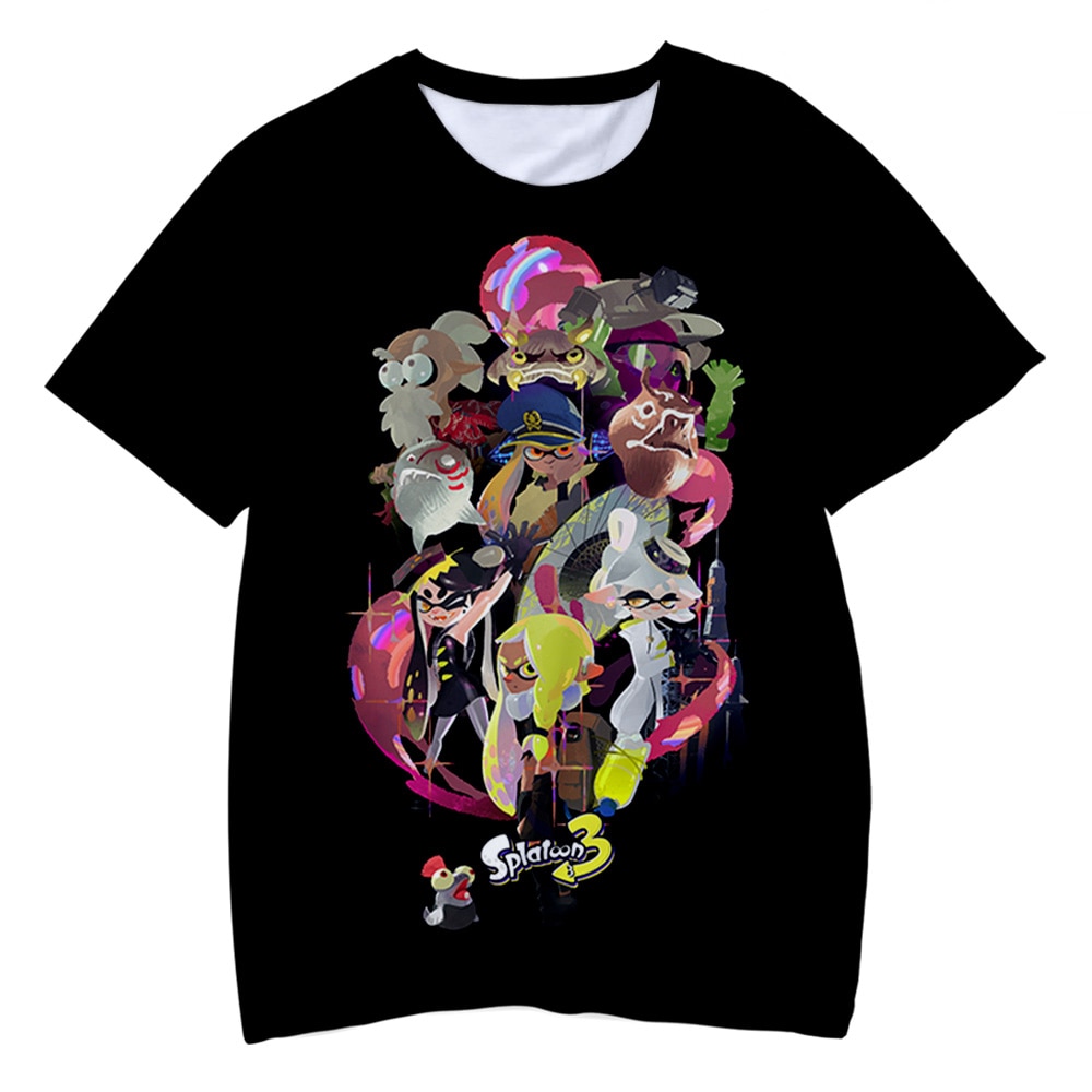 Splatoon 3 T Shirts Anime Graffiti Shooting Game 3D TShirt Fashion Kids Casual Boys Girls Unisex 2 - Splatoon Plush