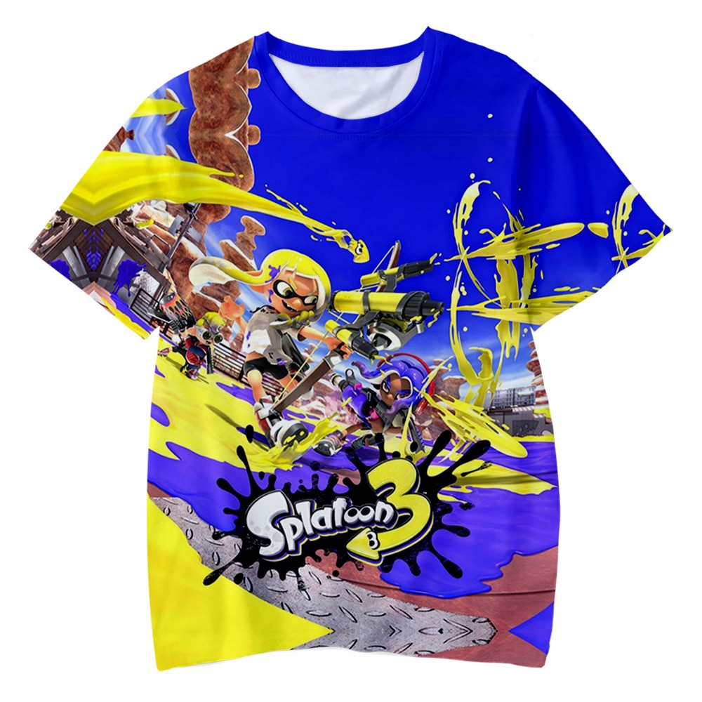 Splatoon 3 T Shirts Anime Graffiti Shooting Game 3D TShirt Fashion Kids Casual Boys Girls Unisex 3 - Splatoon Plush