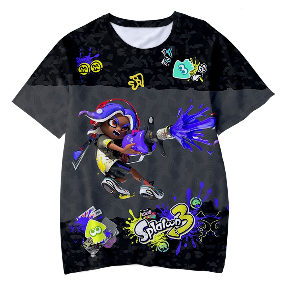 Splatoon 3 T Shirts Anime Graffiti Shooting Game 3D TShirt Fashion Kids Casual Boys Girls Unisex 5 - Splatoon Plush