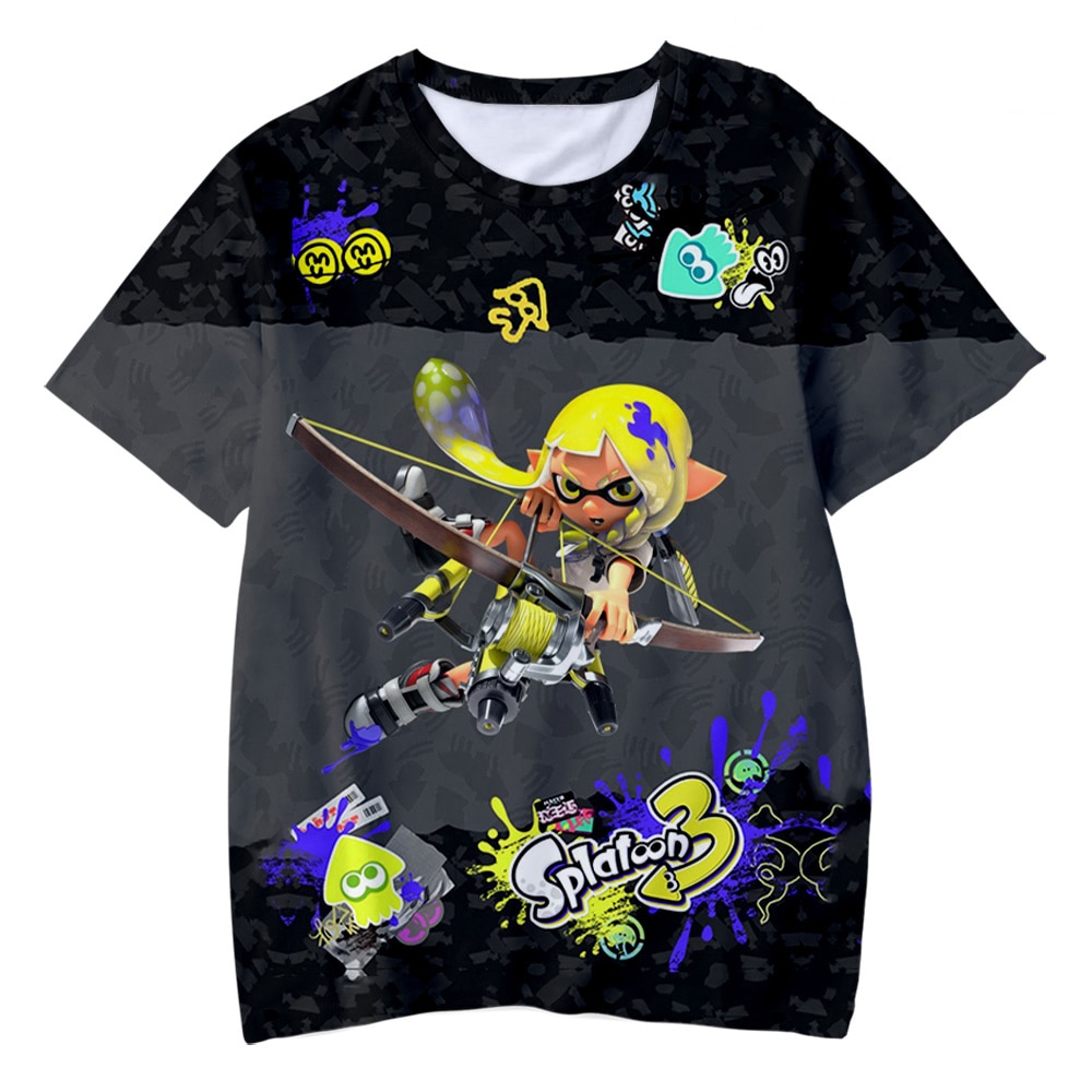 Splatoon 3 T Shirts Anime Graffiti Shooting Game 3D TShirt Fashion Kids Casual Boys Girls - Splatoon Plush