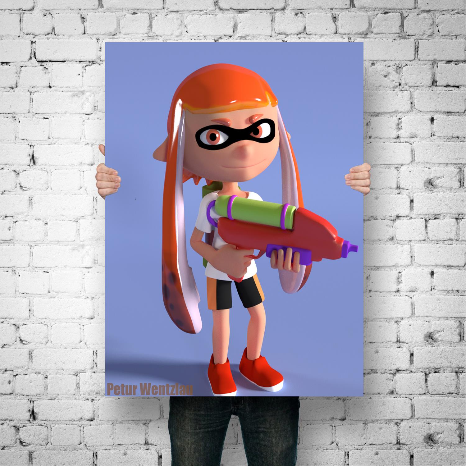 Splatoon Character Stack poster Decorative Canvas Posters Room Bar Cafe Decor Gift Print Art Wall Paintings 2 - Splatoon Plush