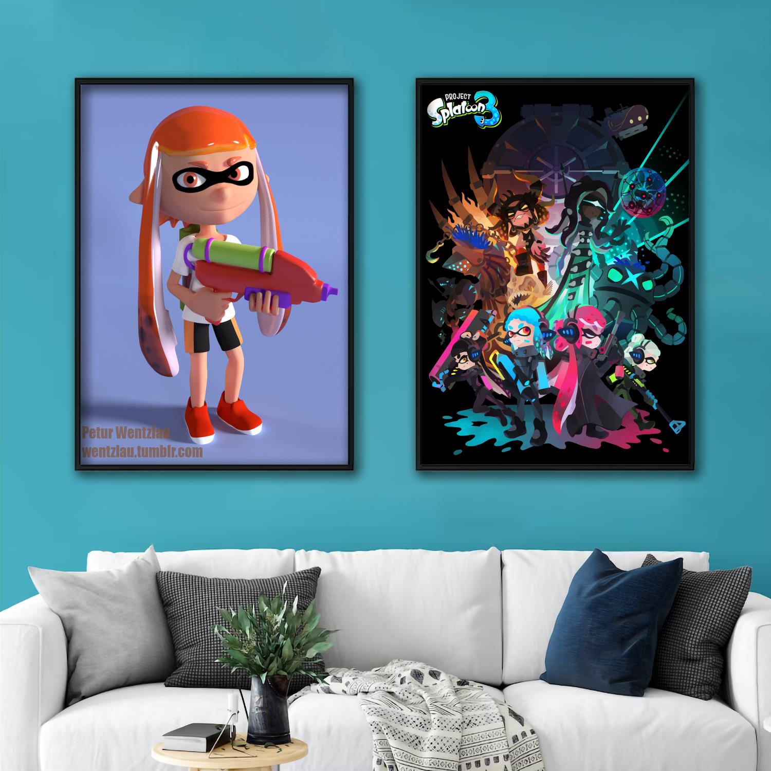 Splatoon Character Stack poster Decorative Canvas Posters Room Bar Cafe Decor Gift Print Art Wall Paintings - Splatoon Plush